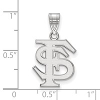 Sterling Silver Rhodium-plated LogoArt Florida State University F-s Medium Pendant view 2