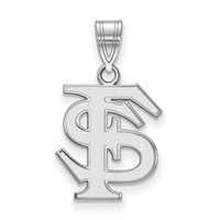 Sterling Silver Rhodium-plated LogoArt Florida State University F-s Medium Pendant view 1