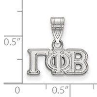 Sterling Silver Rhodium-plated LogoArt Gamma Phi Beta Sorority Greek Letters Medium Pendant view 2