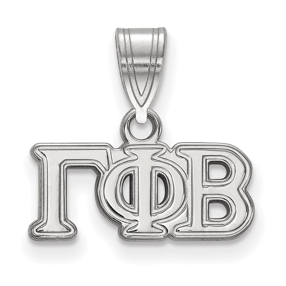 Sterling Silver Rhodium-plated LogoArt Gamma Phi Beta Sorority Greek Letters Medium Pendant