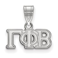 Sterling Silver Rhodium-plated LogoArt Gamma Phi Beta Sorority Greek Letters Medium Pendant view 1
