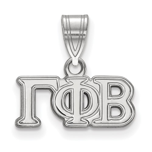 Sterling Silver Rhodium-plated LogoArt Gamma Phi Beta Sorority Greek Letters Medium Pendant