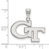 Sterling Silver Rhodium-plated LogoArt Georgia Institute of Technology G-t Medium Pendant view 2
