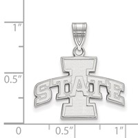 Sterling Silver Rhodium-plated LogoArt Iowa State University Medium Pendant view 2