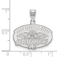 Sterling Silver Rhodium-plated LogoArt Jacksonville State University Medium Pendant view 2