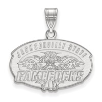 Sterling Silver Rhodium-plated LogoArt Jacksonville State University Medium Pendant view 1