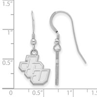 Sterling Silver Rhodium-plated LogoArt John Carroll University Small Dangle Wire Earrings view 2