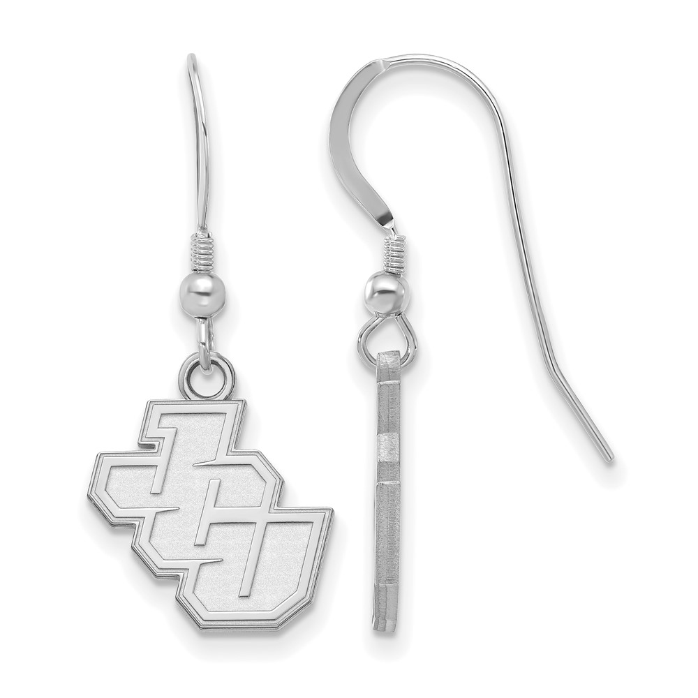 Sterling Silver Rhodium-plated LogoArt John Carroll University Small Dangle Wire Earrings