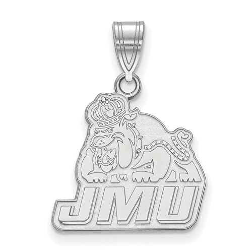 Sterling Silver Rhodium-plated LogoArt James Madison University Medium Pendant