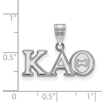 Sterling Silver Rhodium-plated LogoArt Kappa Alpha Theta Sorority Greek Letters Medium Pendant view 2