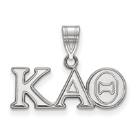 Sterling Silver Rhodium-plated LogoArt Kappa Alpha Theta Sorority Greek Letters Medium Pendant view 1
