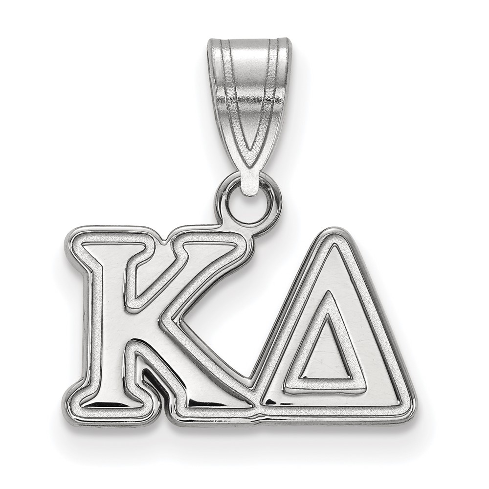 Sterling Silver Rhodium-plated LogoArt Kappa Delta Sorority Greek Letters Medium Pendant