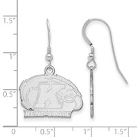 Sterling Silver Rhodium-plated LogoArt Kent State University Small Dangle Wire Earrings view 2
