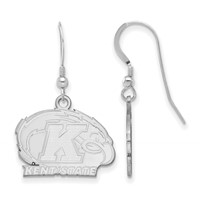 Sterling Silver Rhodium-plated LogoArt Kent State University Small Dangle Wire Earrings view 1