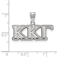 Sterling Silver Rhodium-plated LogoArt Kappa Kappa Gamma Sorority Greek Letters Medium Pendant view 2