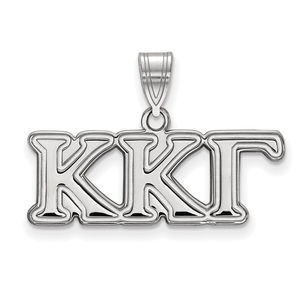 Sterling Silver Rhodium-plated LogoArt Kappa Kappa Gamma Sorority Greek Letters Medium Pendant