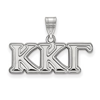 Sterling Silver Rhodium-plated LogoArt Kappa Kappa Gamma Sorority Greek Letters Medium Pendant view 1