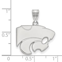Sterling Silver Rhodium-plated LogoArt Kansas State University Wildcat Medium Pendant view 2
