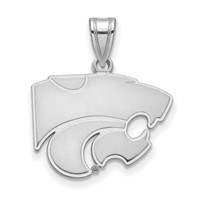 Sterling Silver Rhodium-plated LogoArt Kansas State University Wildcat Medium Pendant view 1