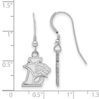 Sterling Silver Rhodium-plated LogoArt Lehigh University Small Dangle Wire Earrings view 2