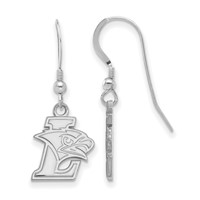 Sterling Silver Rhodium-plated LogoArt Lehigh University Small Dangle Wire Earrings view 1