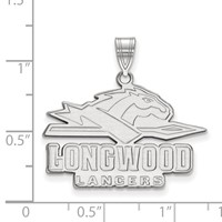 Sterling Silver Rhodium-plated LogoArt Longwood University Lancers Large Pendant view 2