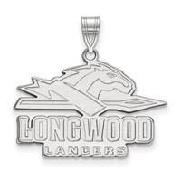 Sterling Silver Rhodium-plated LogoArt Longwood University Lancers Large Pendant view 1