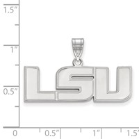 Sterling Silver Rhodium-plated LogoArt Louisiana State University L-s-u Medium Pendant view 2
