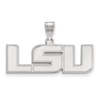 Sterling Silver Rhodium-plated LogoArt Louisiana State University L-s-u Medium Pendant view 1