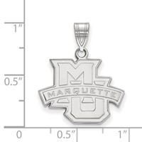 Sterling Silver Rhodium-plated LogoArt Marquette University Medium Pendant view 2