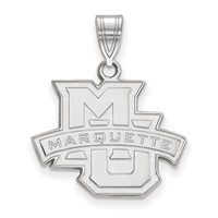 Sterling Silver Rhodium-plated LogoArt Marquette University Medium Pendant view 1