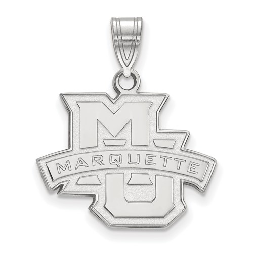 Sterling Silver Rhodium-plated LogoArt Marquette University Medium Pendant