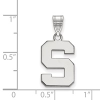 Sterling Silver Rhodium-plated LogoArt Michigan State University Letter S Medium Pendant view 2