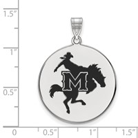 Sterling Silver Rhodium-plated LogoArt McNeese State University Extra Large Enameled Disc Pendant view 2