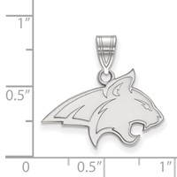 Sterling Silver Rhodium-plated LogoArt Montana State University Bobcat Medium Pendant view 2