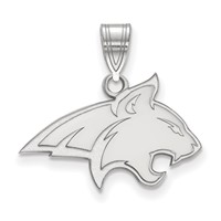 Sterling Silver Rhodium-plated LogoArt Montana State University Bobcat Medium Pendant view 1