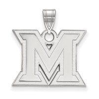 Sterling Silver Rhodium-plated LogoArt Miami University Ohio Letter M Medium Pendant view 1