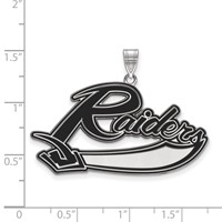 Sterling Silver Rhodium-plated LogoArt Mt Union College Raiders Extra Large Enameled Pendant view 2