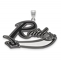 Sterling Silver Rhodium-plated LogoArt Mt Union College Raiders Extra Large Enameled Pendant view 1