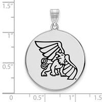 Sterling Silver Rhodium-plated LogoArt Missouri Western State University Griffon Extra Large Enameled Disc Pendant view 2