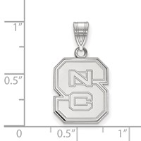 Sterling Silver Rhodium-plated LogoArt North Carolina State University N-c-s Medium Pendant view 2