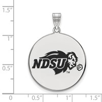 Sterling Silver Rhodium-plated LogoArt North Dakota State University Extra Large Enameled Disc Pendant view 2