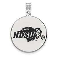 Sterling Silver Rhodium-plated LogoArt North Dakota State University Extra Large Enameled Disc Pendant view 1