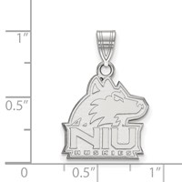 Sterling Silver Rhodium-plated LogoArt Northern Illinois University N-i-u Huskies Medium Pendant view 2