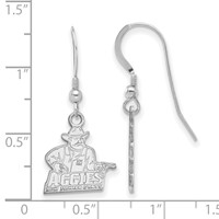 Sterling Silver Rhodium-plated LogoArt New Mexico State University Aggies Small Dangle Wire Earrings view 2