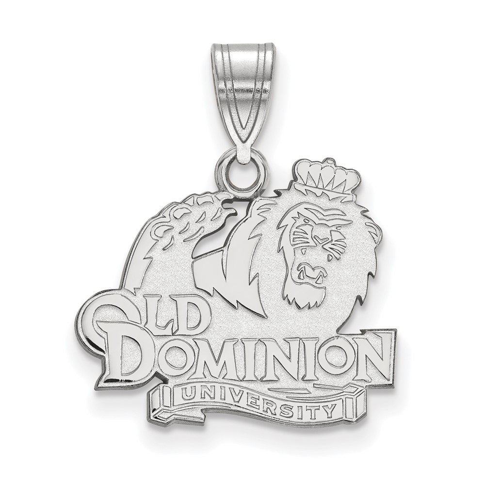 Sterling Silver Rhodium-plated LogoArt Old Dominion University Medium Pendant