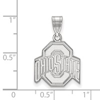 Sterling Silver Rhodium-plated LogoArt the Ohio State University Medium Pendant view 2