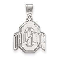 Sterling Silver Rhodium-plated LogoArt the Ohio State University Medium Pendant view 1