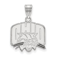 Sterling Silver Rhodium-plated LogoArt Ohio University Medium Pendant view 1