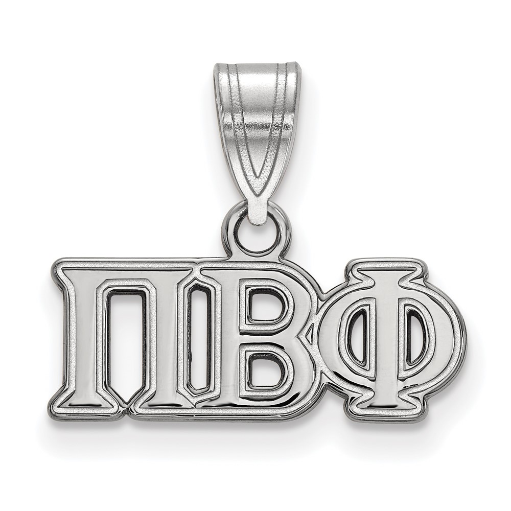 Sterling Silver Rhodium-plated LogoArt Pi Beta Phi Sorority Greek Letters Medium Pendant